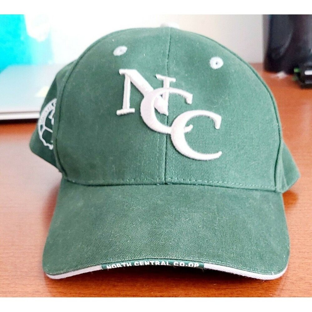 North Central Co-Op Adjustable Hat Cotton Farmer Hook & Loop Green